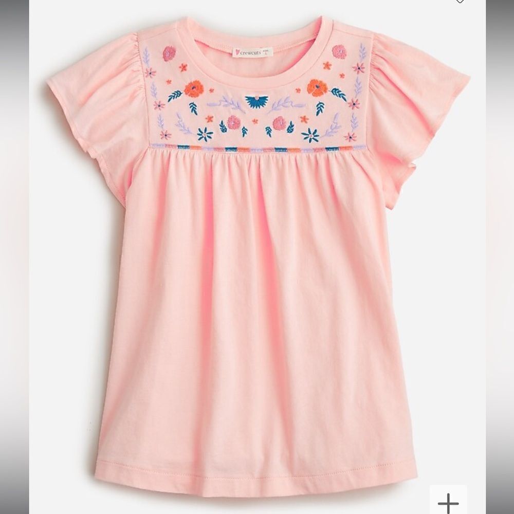 J. Crew // Crewcuts Girls' embroidered flutter-sleeve T-shirt*